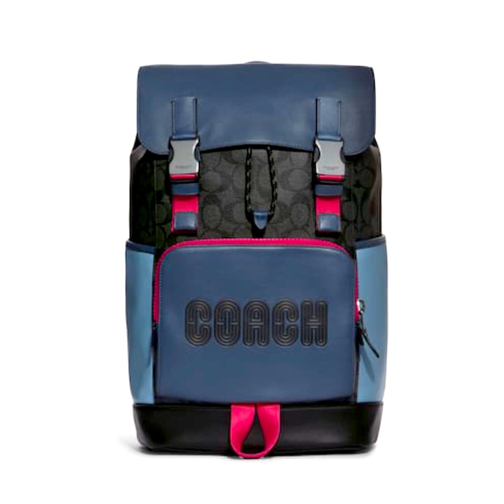COACH TRACK BACKPACK IN COLORBLOCK LEATHER WITH SIGNATURE PRINT - SOLDOUT - NWT